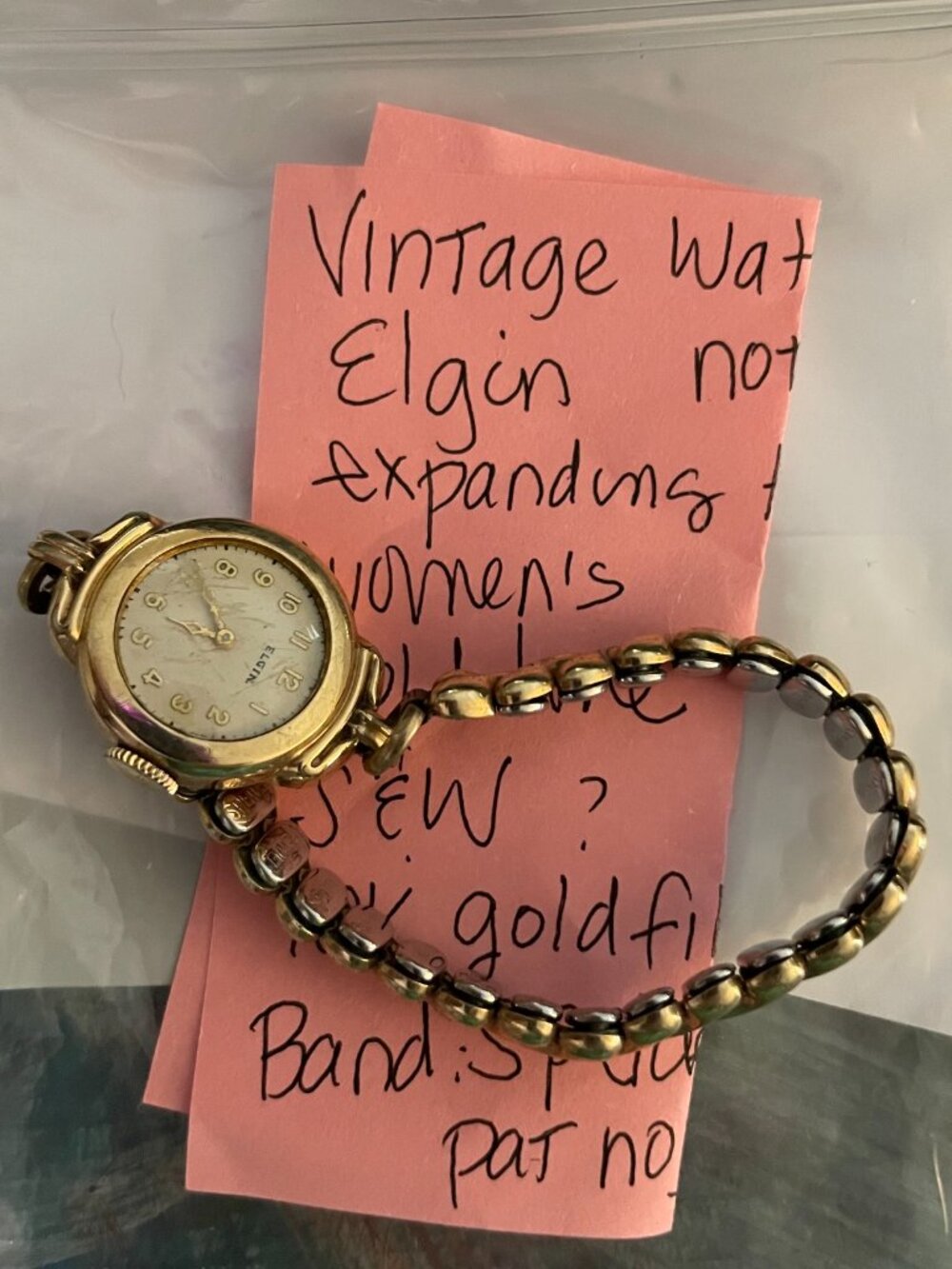 Vintage Gold Watch Elgin 1940s Deco Mid Century 10k Gold Filled Not Working - Picture 15 of 15